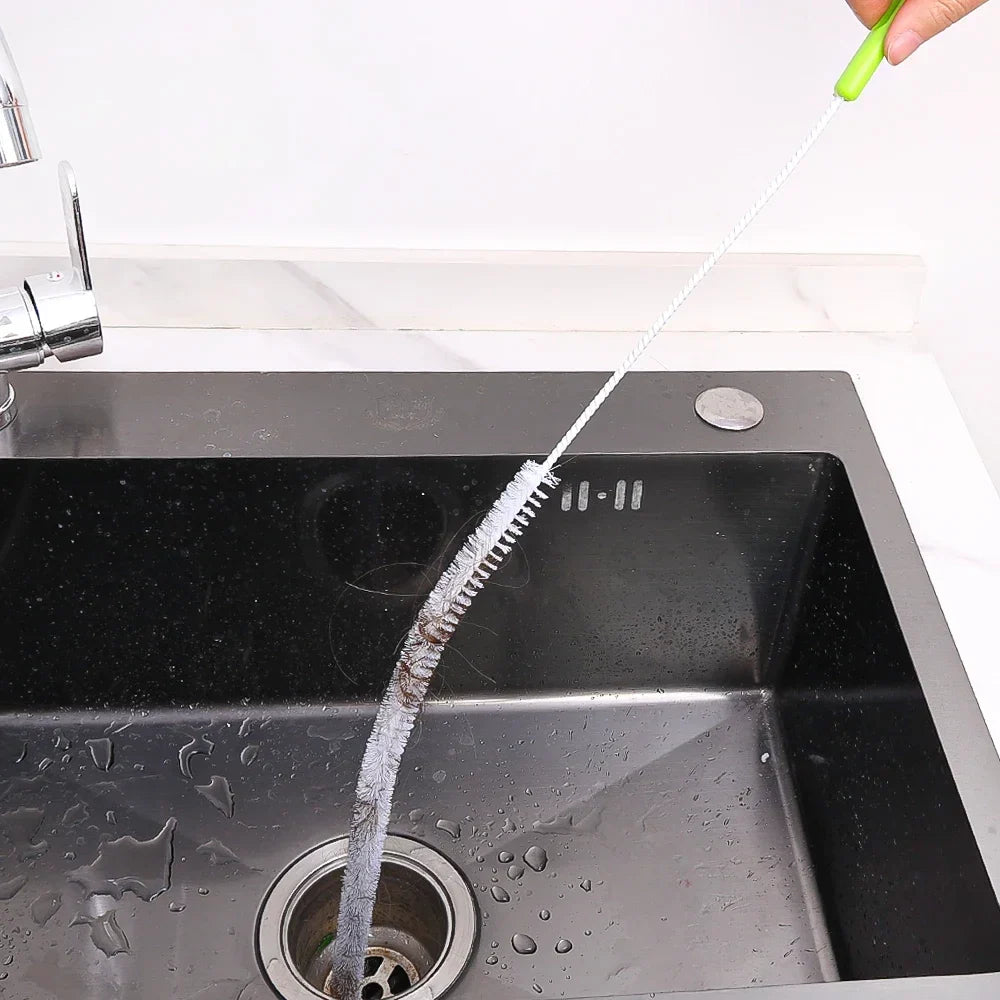 Flexible Long Pipeline Cleaning Brush Reusable Pipework Brush with Handle Dryer Vent Cleaning Kit for Bathroom Toilet Kitchen