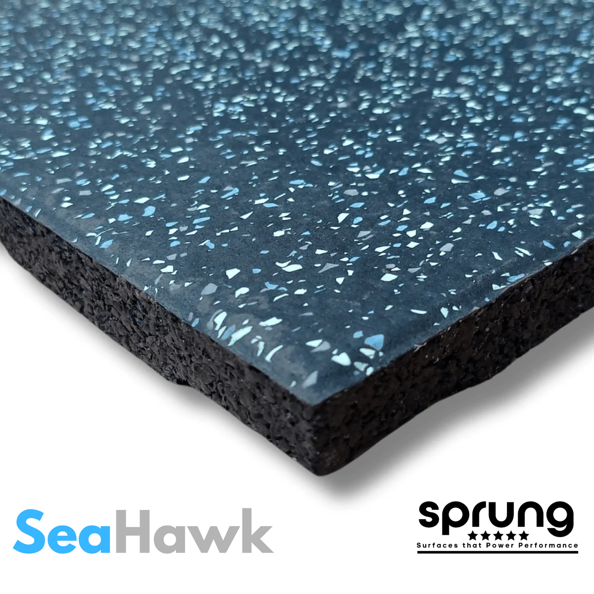 20mm Rubber Gym Flooring Tiles – Seahawk Fleck Home & Garage Gym Floor Tiles – Sprung