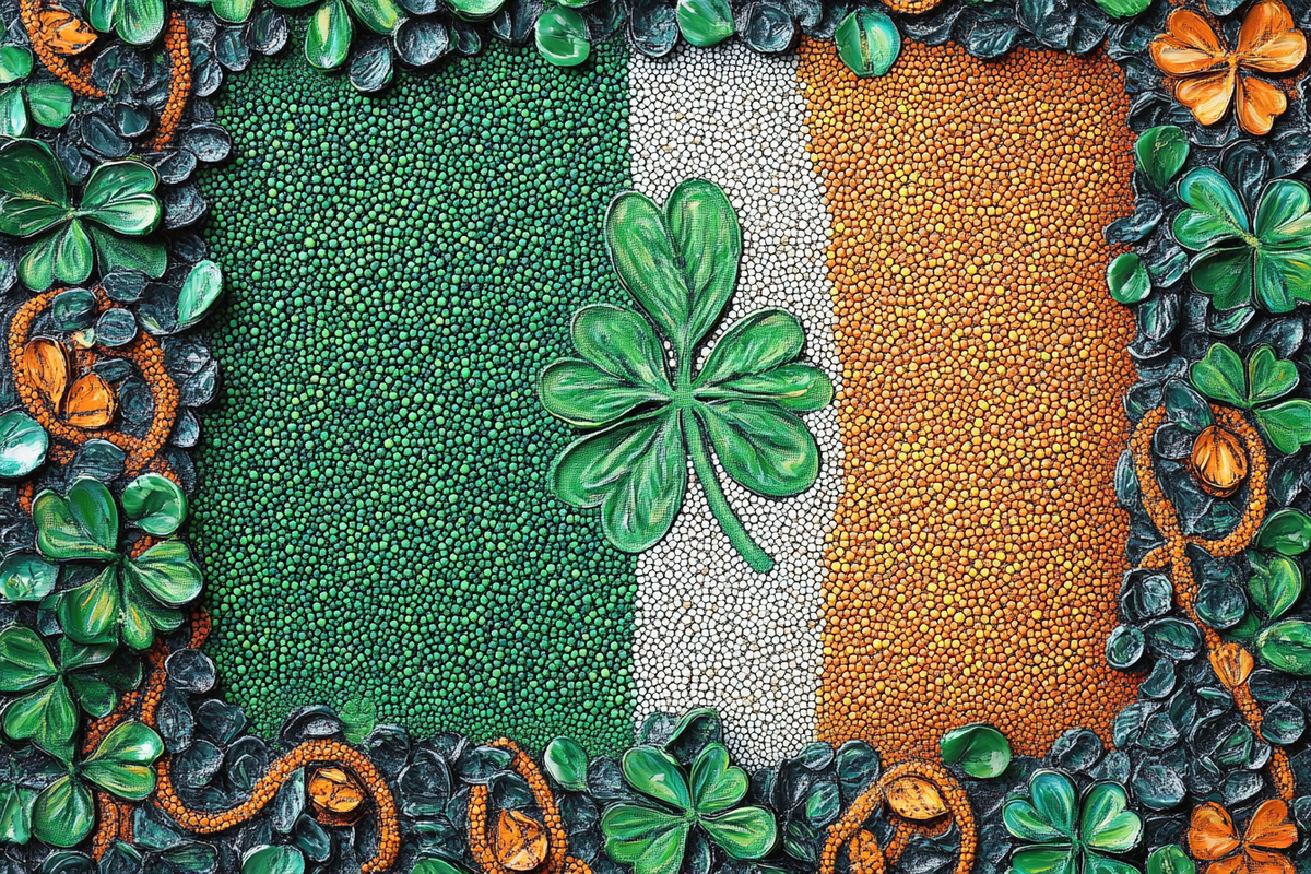 Shamrock Flag Pointillist Canvas