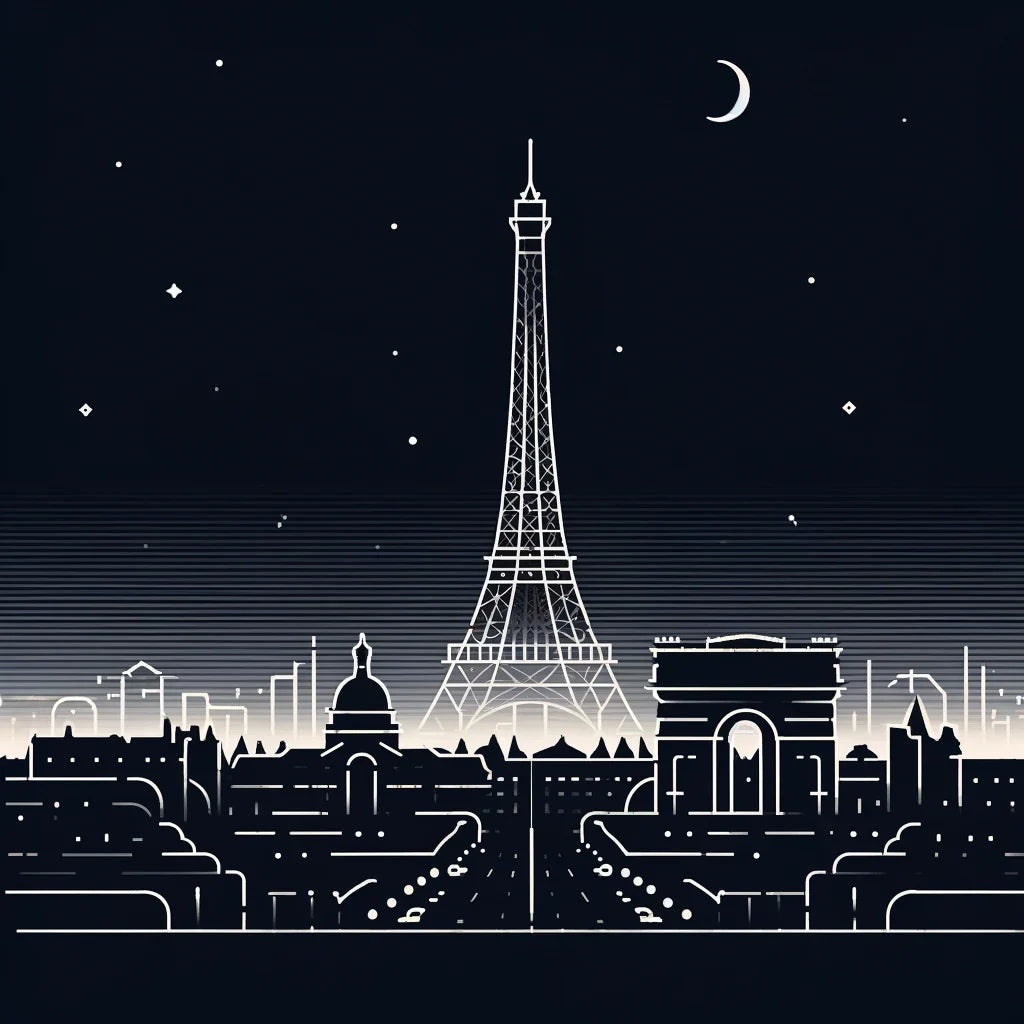 Silhouettes of Parisian Nights Canvas