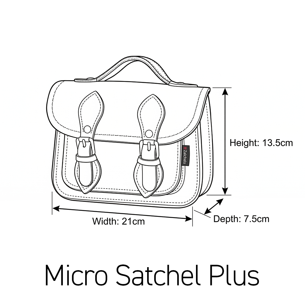 Handmade Leather Micro Satchel - Navy