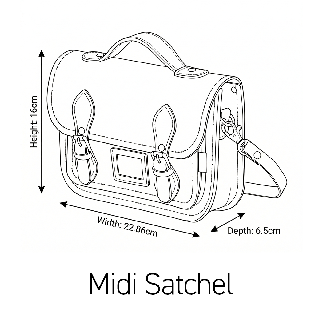 Leather Midi Satchel - Dark Brown