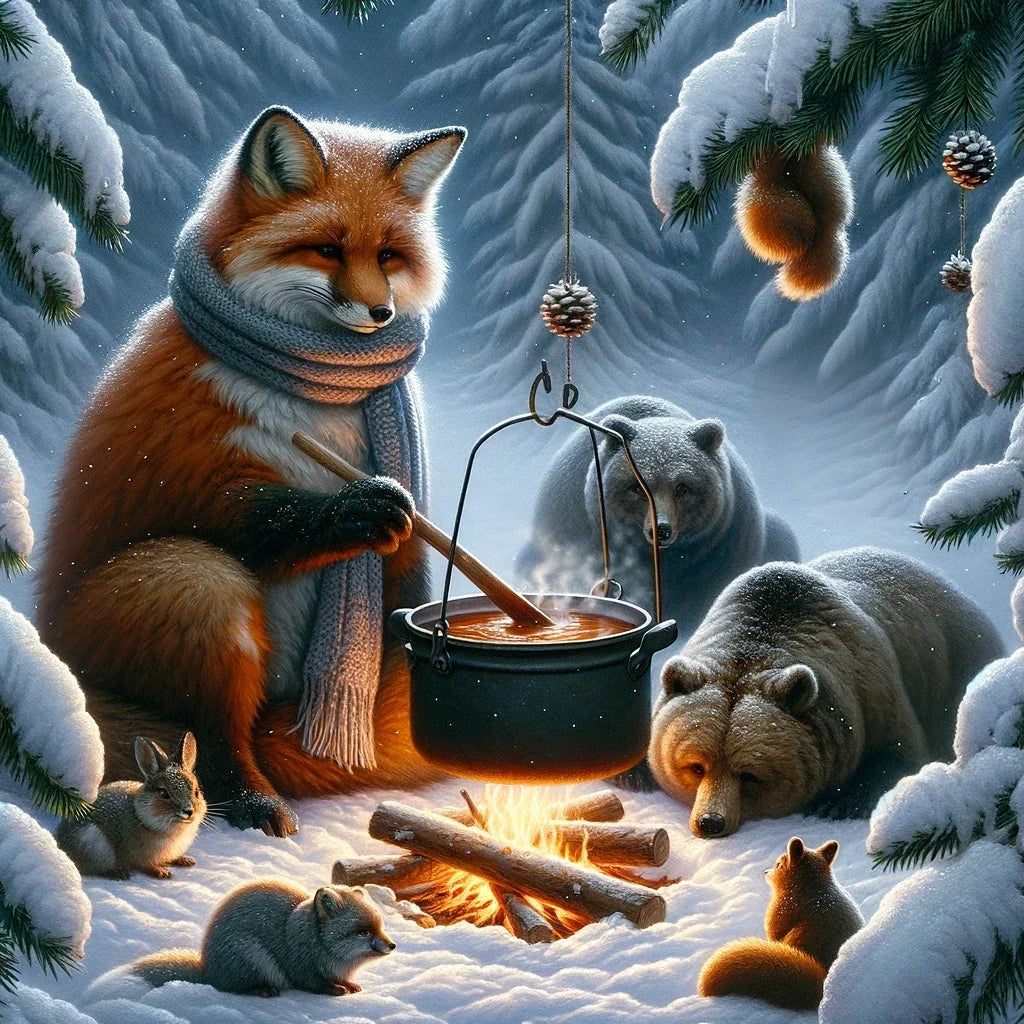 Solitary Winter Fox Canvas