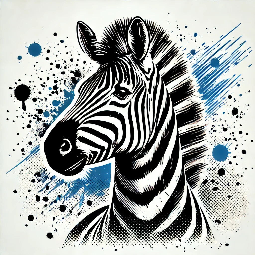 Splatter Zebra Canvas