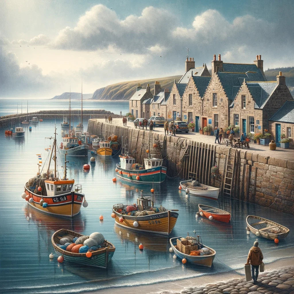 Stonehaven Old Pier Cotton Cushion