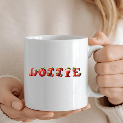 Personalised Strawberry Name Mug Gift | Sister Daughter Mum