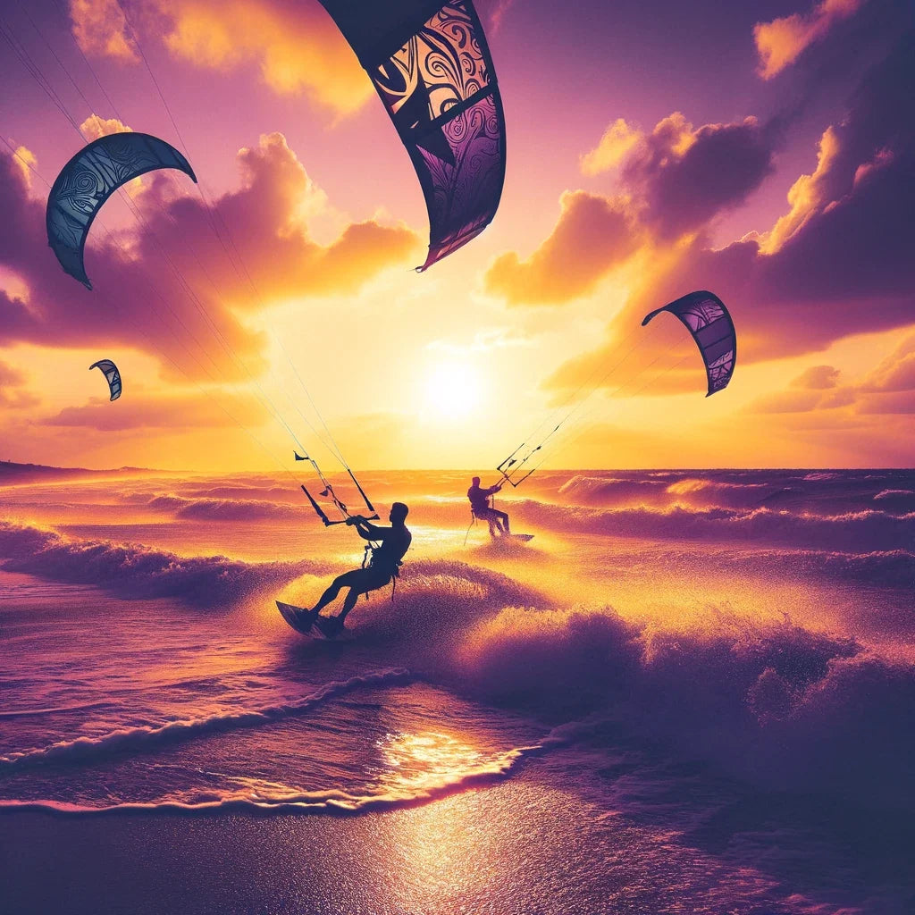 Summer Dusk Kitesurf Cotton Cushion