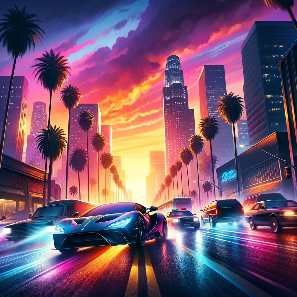 Sunset Boulevard Escape Canvas
