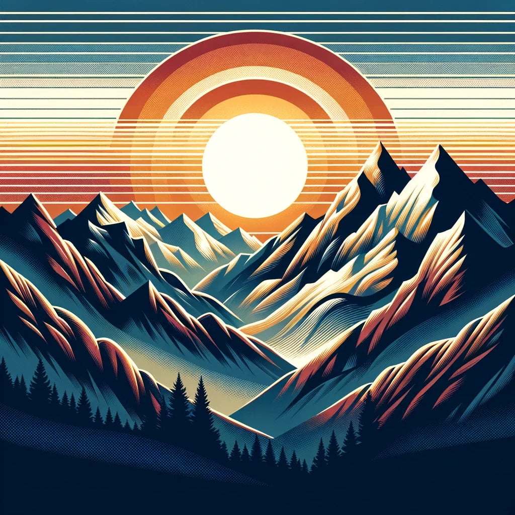 Sunset Majesty: Mountain Panoram Canvas