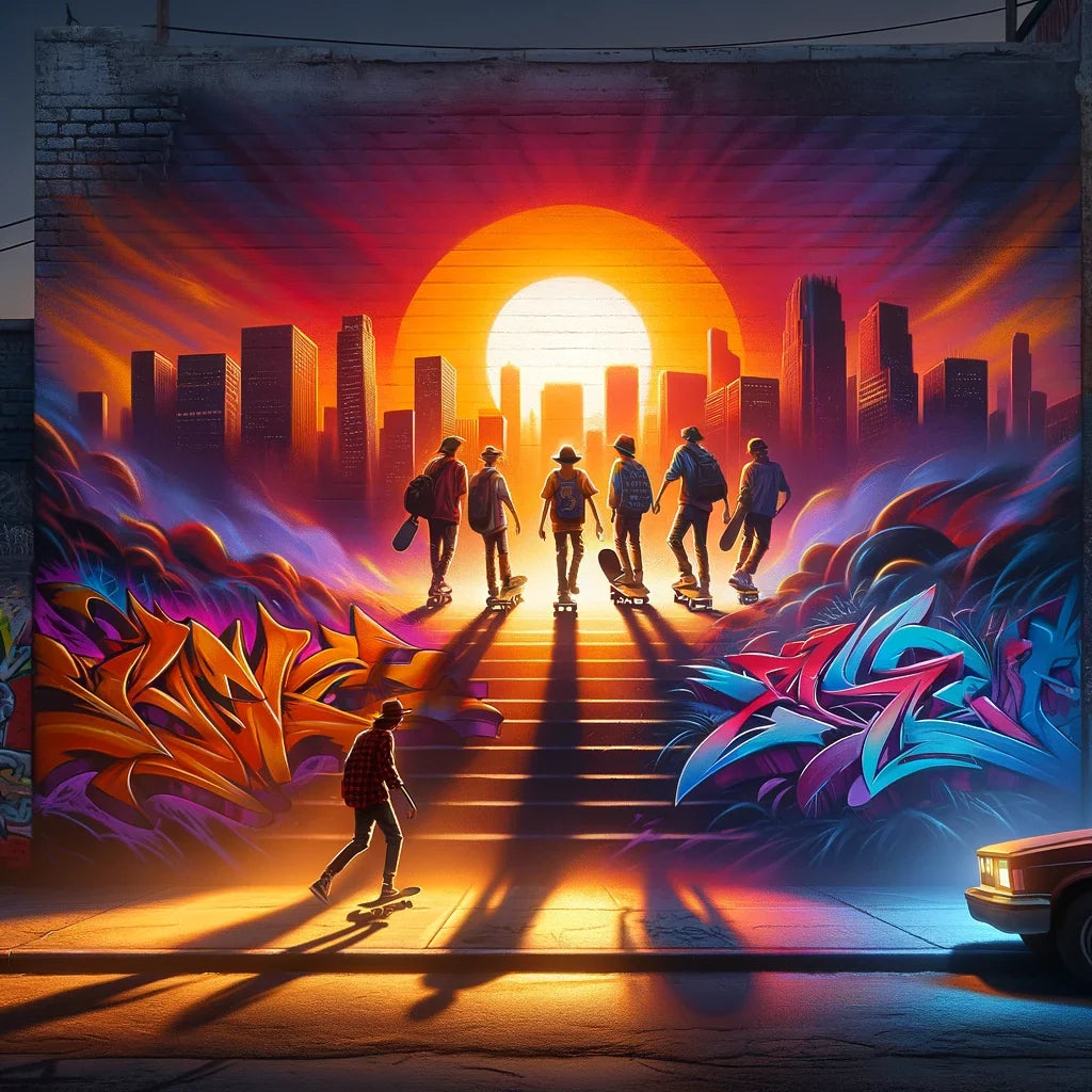 Sunset Skate Session Canvas