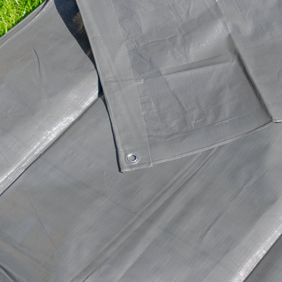 Grey L-Grade Tarpaulin with 10 x 6" Bungee Balls (Black)