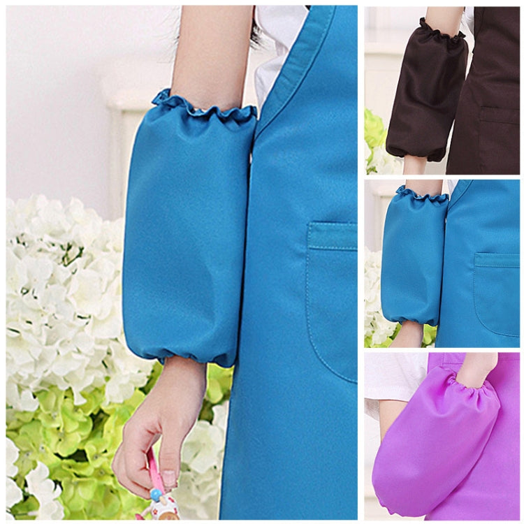 Children Cartoon Frog Pattern Apron Drawing Sleeves Painting Clothes, Blue Cuff One Size