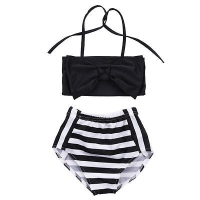 Cute Baby Girl Bikini Striped Triangle Bow Bathing Suit Proud Princess Beachwear, 70, 80, 110