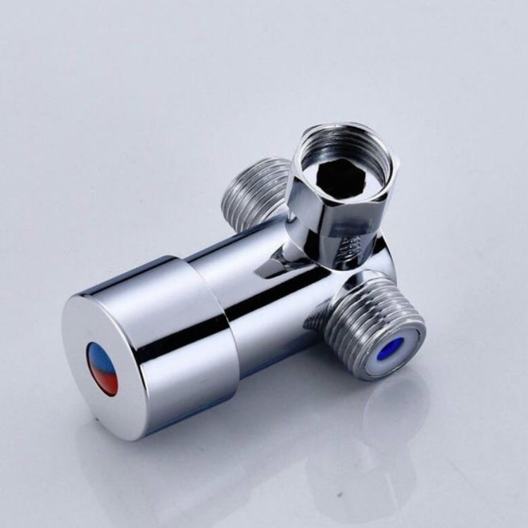Brass Adjustable Temperature Three-way Valve Cold And Hot Water Mixing Switch Brass Induction Faucet, Three-way Valve