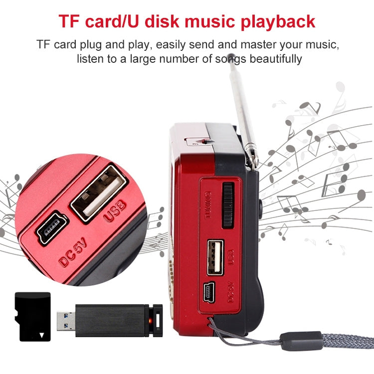 3 PCS HABONG KK-170 Portable 21 Bands FM/AM/SW Radio Rechargeable Radio Receiver Speaker,  Support USB / TF Card / MP3 Music Player