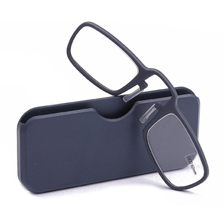 2 PCS TR90 Pince-nez Reading Glasses Presbyopic Glasses with Portable Box, +1.00D, +1.50D, +2.00D, +2.50D, +3.00D, +3.50D
