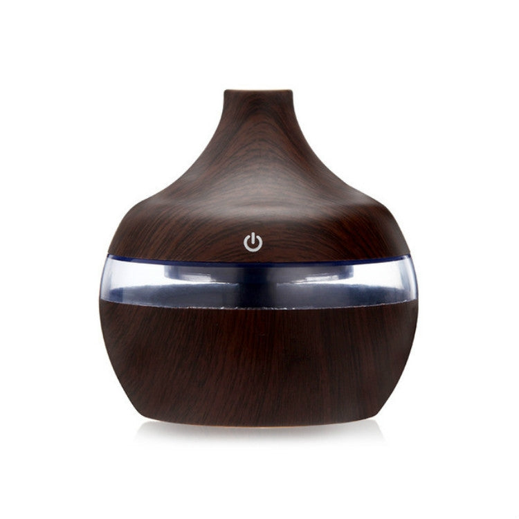 300ML Waterdrop Shape USB Wood Grain Aromatherapy Air Purifier Mute Humidifier, Deep Wood Grain