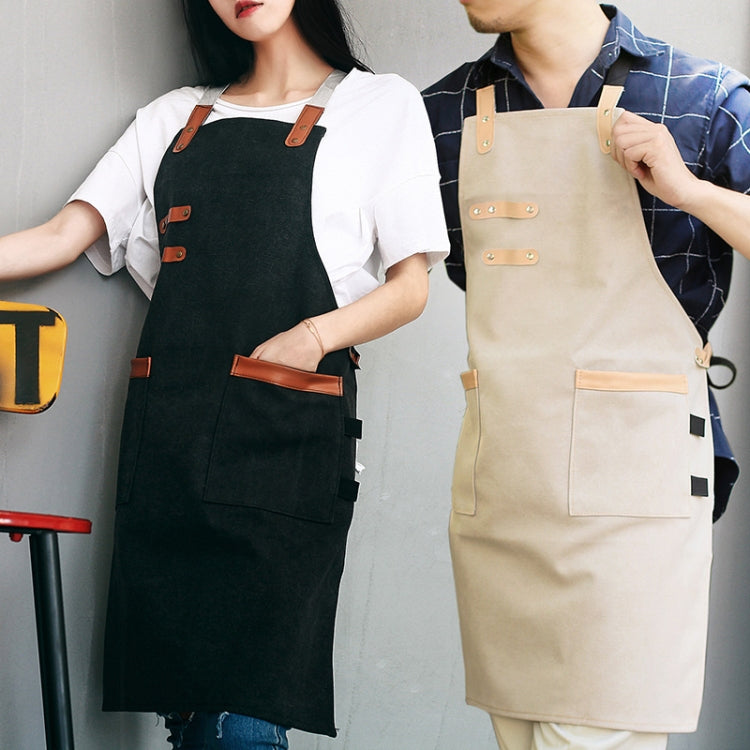 Washed Canvas Apron Chef Cafe Shop BBQ Hairdresser Aprons