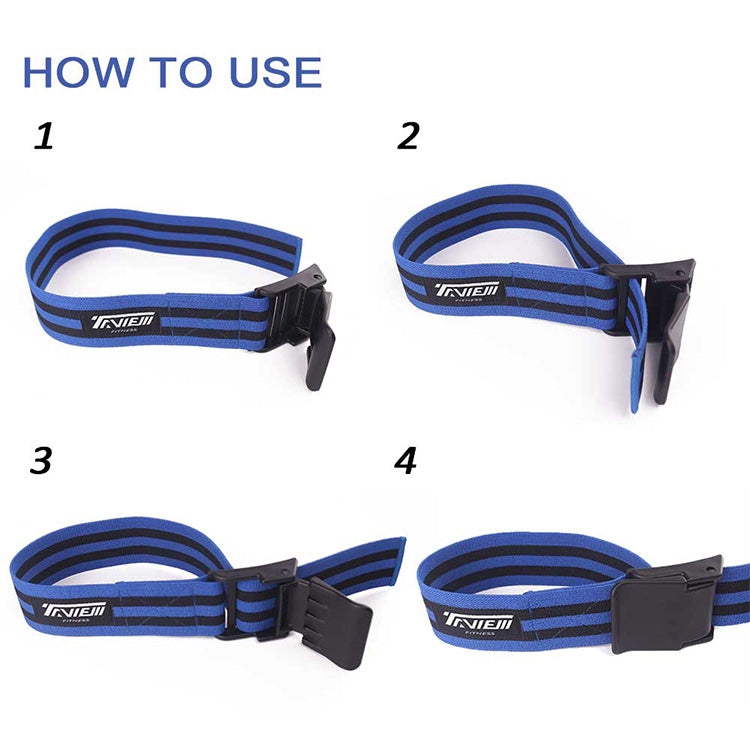 1 Pair Natural Latex Silk Elastic Band Arm Fitness Blood Flow Restriction Training Band, Size: 60 x 5cm, 1 Pair Training Band (Blue), 1 Pair Training Band (Red)