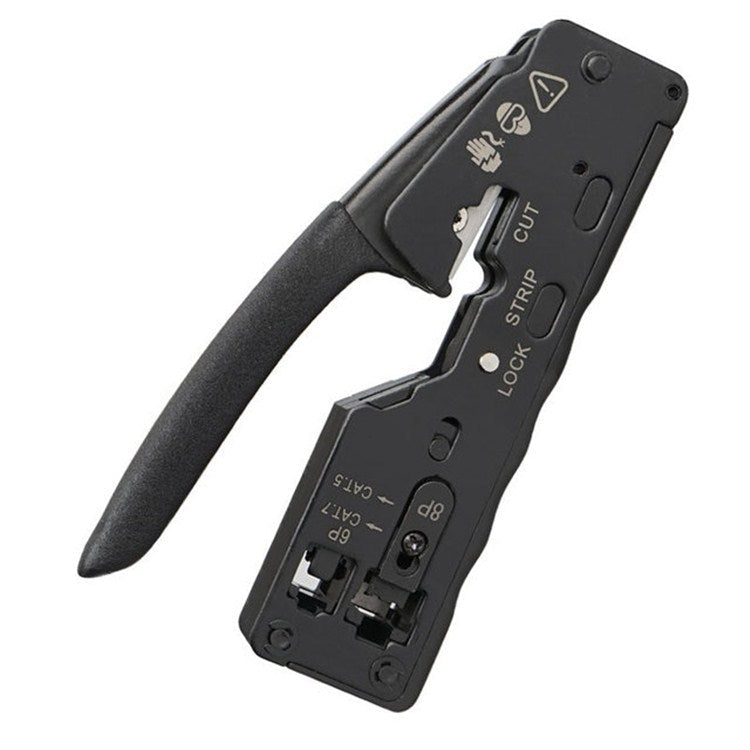 Multifunctional Seven-type Through-hole Crystal Head 6P8P Wire Stripping Network Tool Extrusion Crimping Wire Network Cable Pliers