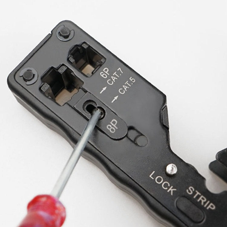 Multifunctional Seven-type Through-hole Crystal Head 6P8P Wire Stripping Network Tool Extrusion Crimping Wire Network Cable Pliers