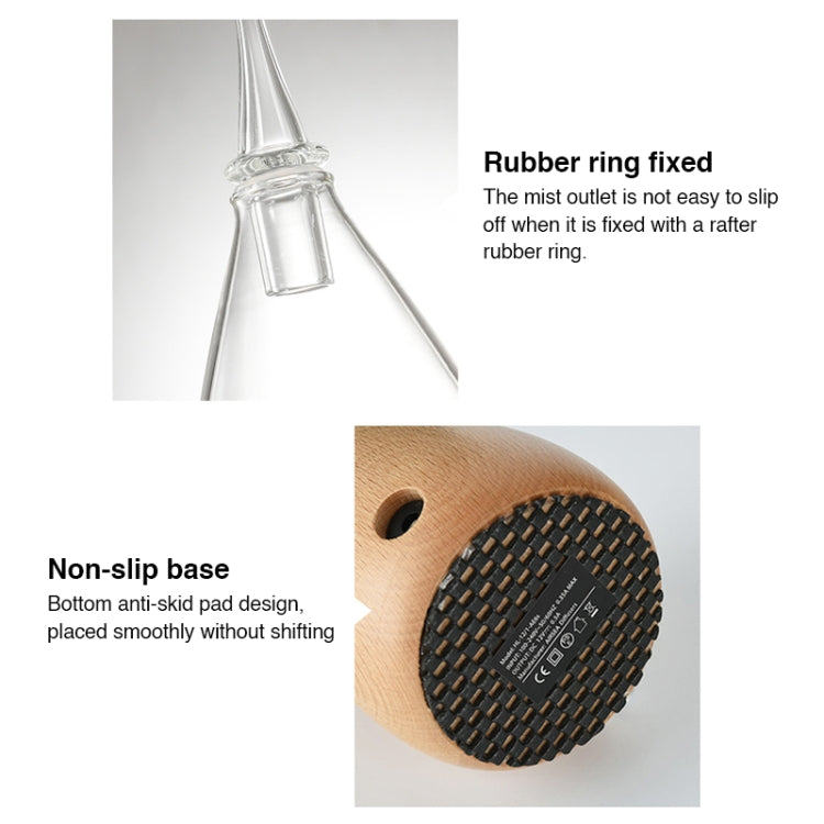 Waterless Diffuser Essential Oil Spray Wood Glass Aromatherapy Air Humidifier, AU Plug, UK Plug, EU Plug