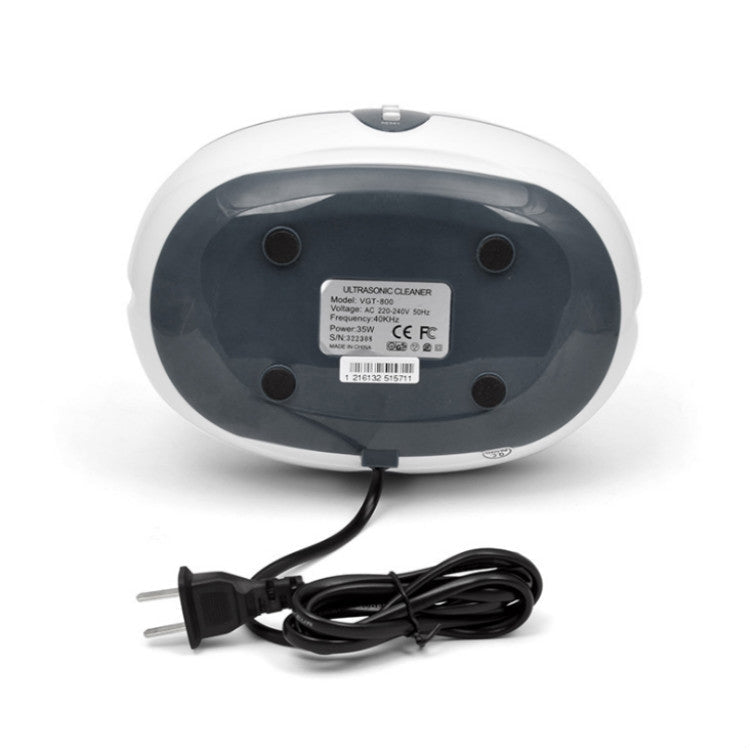 VGT-800 600ml Low Noise Vacuum Cleaner Ultrasonic Cleaner with SUS304 Tank for Home Jewelry Eyeglass Watch, UK Plug, EU Plug, US Plug