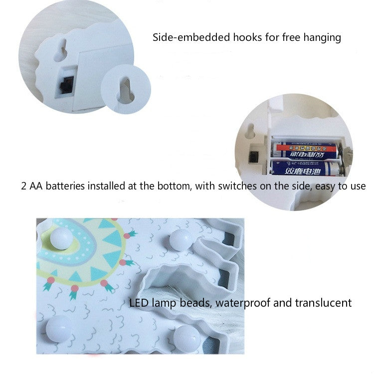 LED Painted Lantern Alpaca Night Light Holiday Decoration Room Posing Style Light