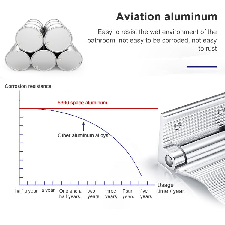 Wall Mounted Aluminium Alloy Bathroom Shower Foot Rest Footstool