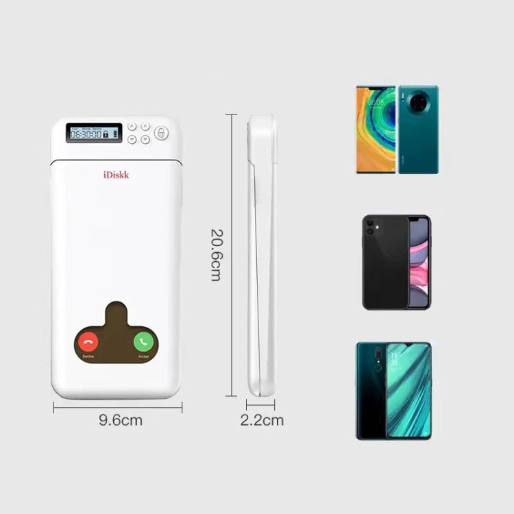 IDISKK Cell Phone Lock Box With Timer For Mobile Phones Within 6.7 Inch, lock03 White