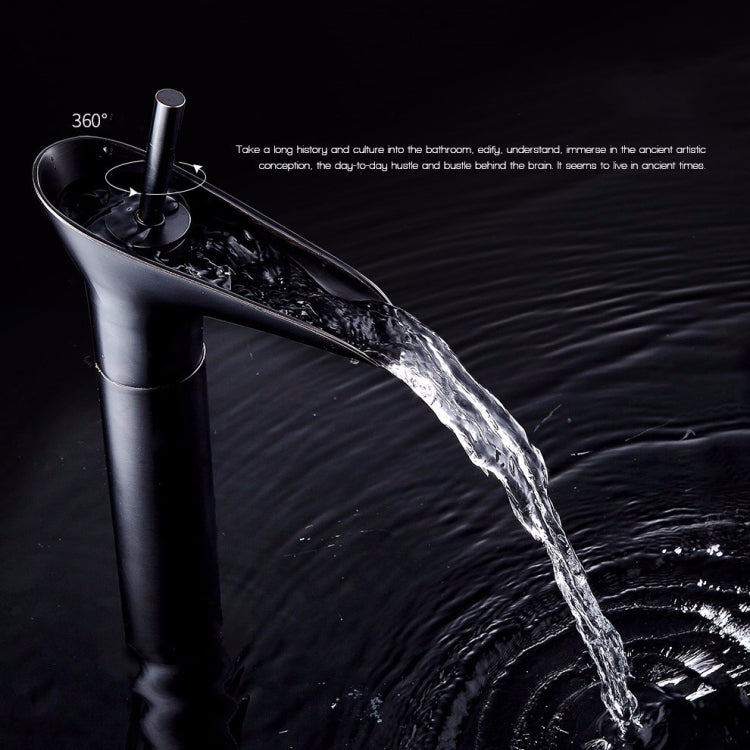 Bathroom Faucet Washbasin Waterfall Hot & Cold Faucet, 84535-1, 84535 High Type, 99529 Black