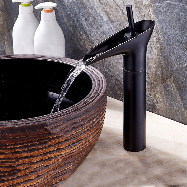 Bathroom Faucet Washbasin Waterfall Hot & Cold Faucet, 84535-1, 84535 High Type, 99529 Black