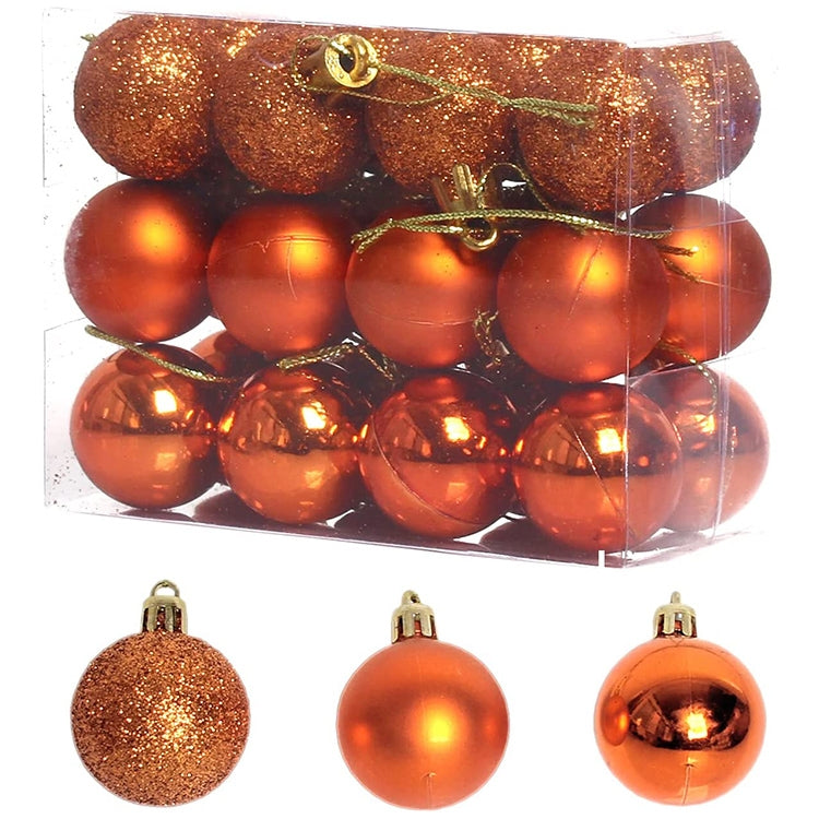 24 PCS 3cm Home Christmas Tree Decor Ball Bauble Hanging Xmas Party Ornament Decorations, green, black, blue, rose gold, white