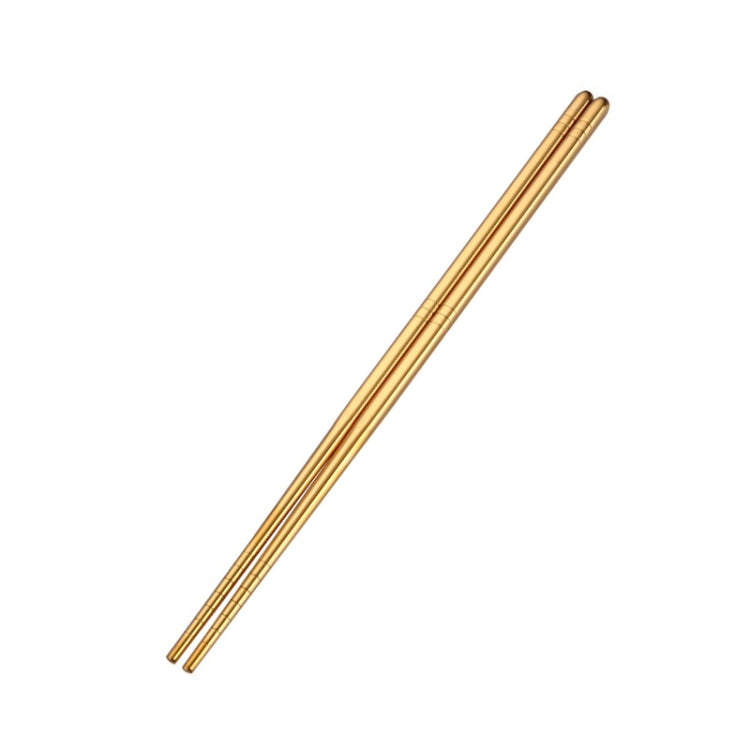 1 Pair Stainless Steel Tableware Colorful Reusable Metal Chopsticks Dishware, Length：23cm