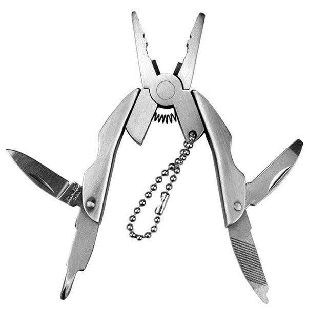 Portable Multifunction Folding Plier Stainless Steel Foldaway Knife Keychain Screwdriver, Knife Keychain Screwdriver