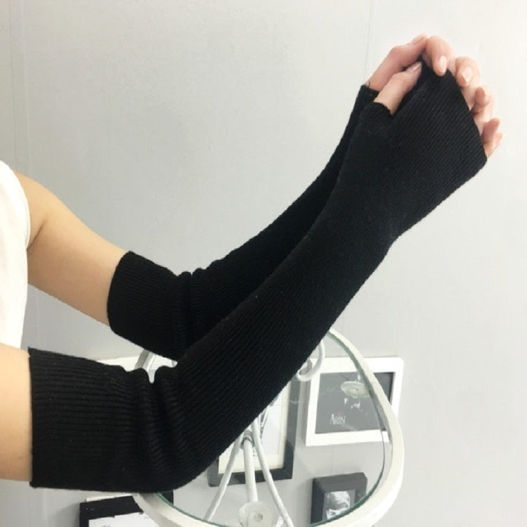 Autumn and Winter Long Thick Warm Cashmere Sleeves Fingerless Sleeves, One Size