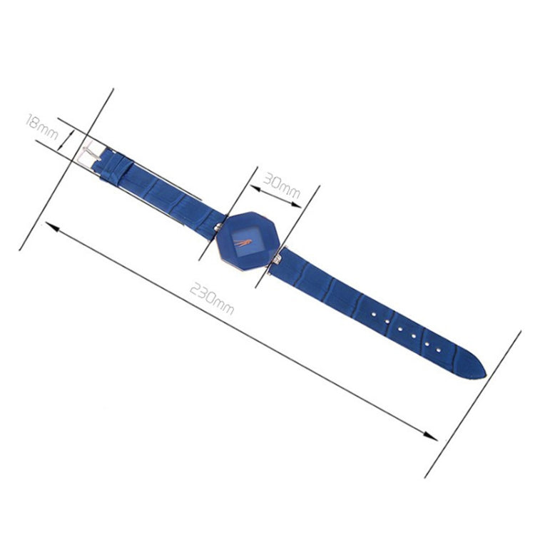 Gem Cut Geometry Crystal Leather Quartz Wristwatch Fashion Watch for Ladies