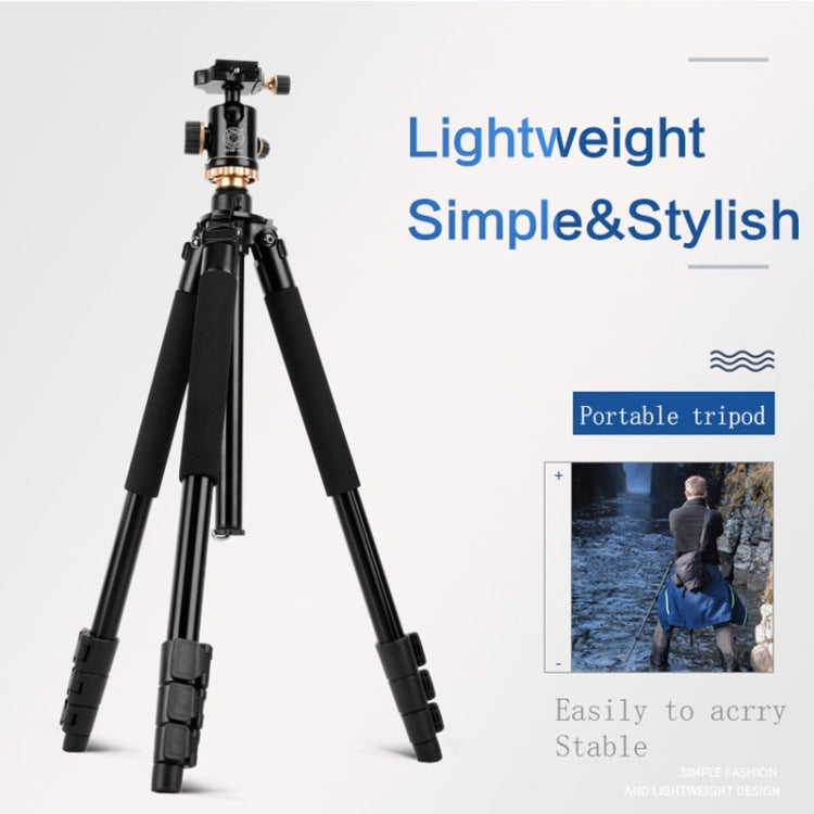 Q338 4-Section Folding Legs Live Broadcast Aluminum Alloy Tripod Mount, Q338With Three-dimensional Head, Q338 With Ball Head