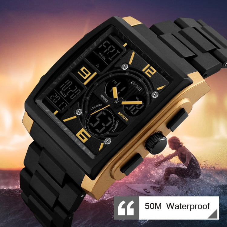 SKMEI 1274  Men Fashion Electronic Watch Multifunctional Outdoor Sports Watch, Red, Blue, Black, Golden