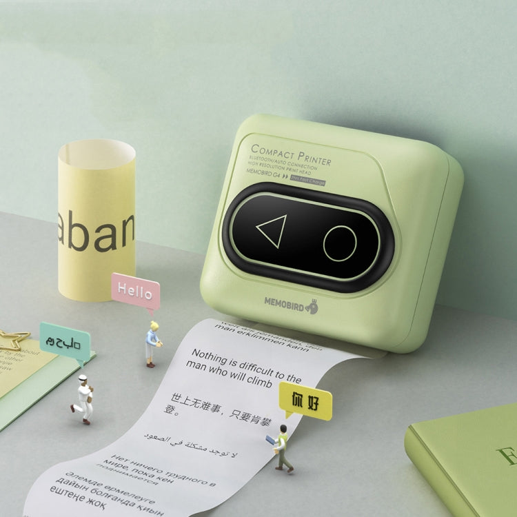 Memobird G4 Handheld Home Student Search Question Graffiti Notes Portable Bluetooth Thermal Printer, Avocado Green, Peach Powder, Classic White