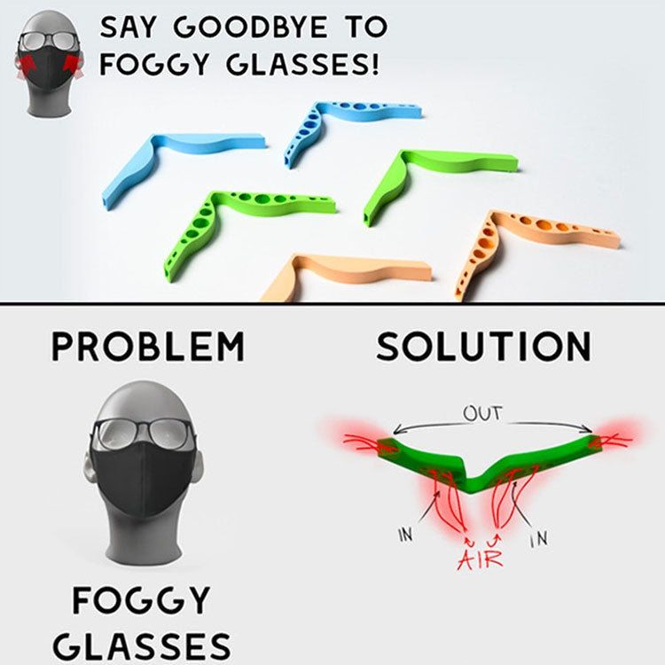 10 PCS Mask Nose Clip Bridge Wear Glasses Anti-Fog Sealing Silicone Strip, Random Color Delivery, Mask Nose Clip