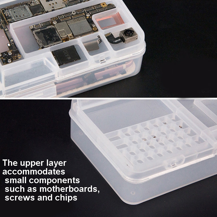 2 PCS Double-Layer Clamshell Mobile Phone Repair Parts Turnover Box Mobile Phone Disassembly  Screw Component Storage Box, W203