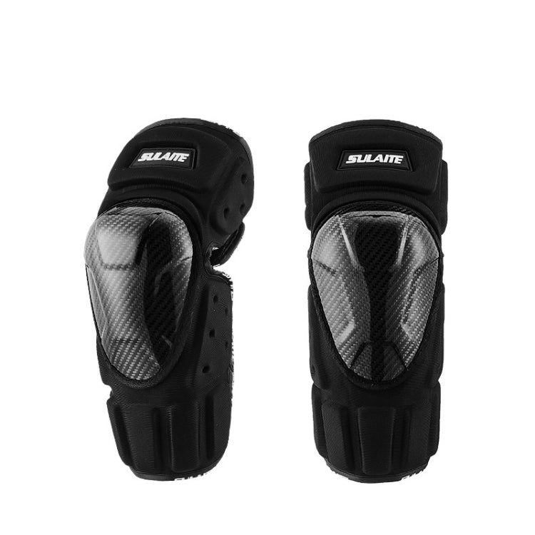 SULAITE Off-Road Motorcycle Windproof Warmth Drop-Proof Breathable Carbon Fiber Protective Gear, Knee Pads+Elbow Pads, Knee Pads