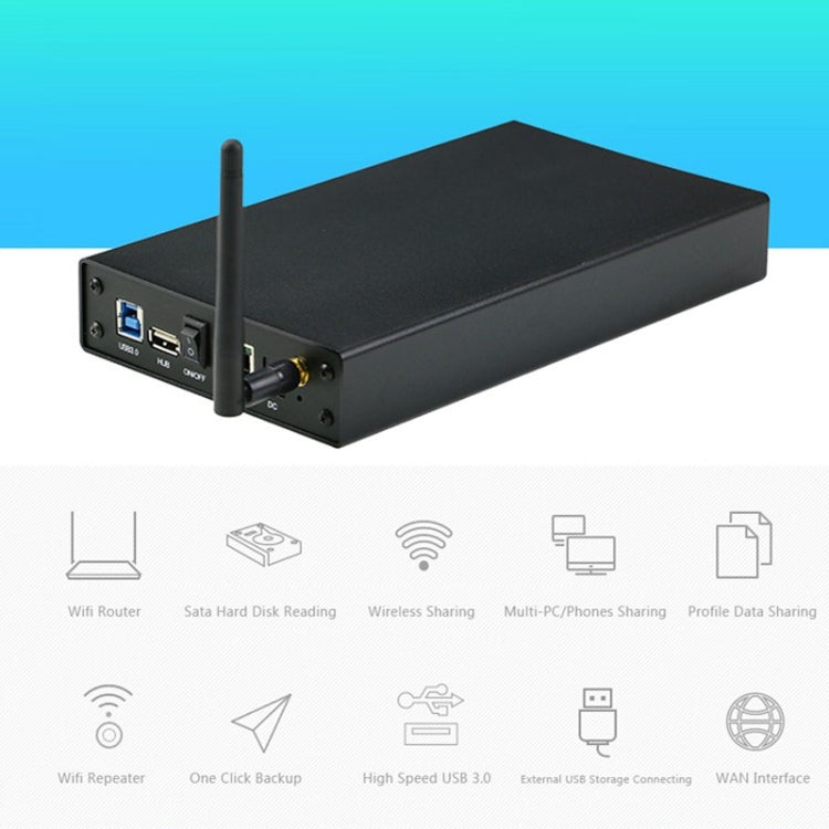 Blueendless 3.5-Inch WiFi NAS Hard Drive Enclosure – 6TB Private Cloud Storage, UK Plug