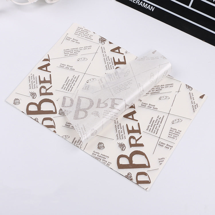 100 Sheets / Pack Cake Greaseproof Paper Baking Packaging Plate Paper Hamburger Paper, Colour: Classical Newspaper, Classical Newspaper, Color Pastry, Orange Tower, White English, Coffee English, Wheat English, Pure White, Thick Kraft Paper, Gray Tower