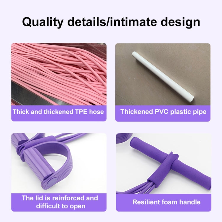 Multifunctional Four-Tube Pedal Puller Pedal Elastic Rope Sit-Ups Aid Abdomen Fitness Equipment, Green, Purple, Blue, Red, Yellow