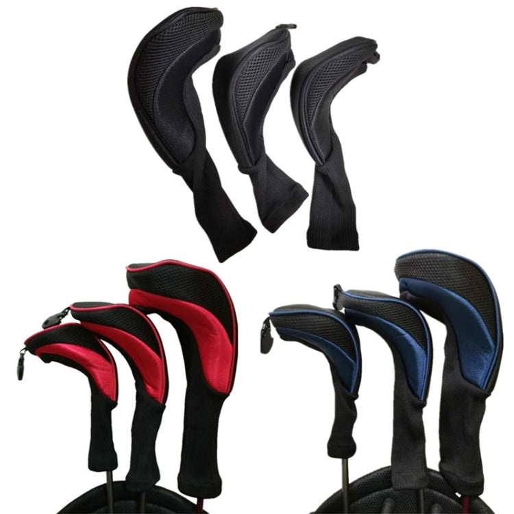 3 In 1 No.1 / No.3 / No.5 Clubs Protective Cover Golf Club Head Cover, HD-014 3 in 1 Blue, HD-014 3 in 1 Black, HD-014 3 in 1 Red