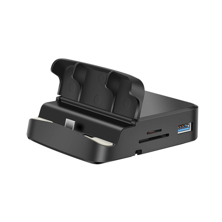 7 In 1 USB-C / Type-C To 2 USB 2.0 + USB 3.0 + 4K HDMI + SD / TF Card Slot + PD USB-C / Type-C Charging Ports Multifunctional HUB Docking Station With Holder, 7 In 1
