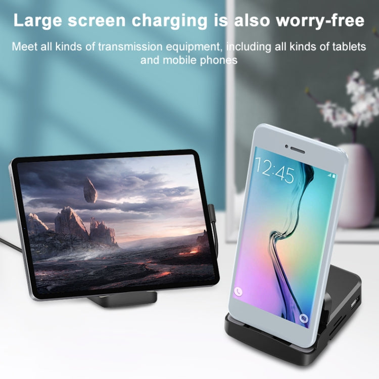 7 In 1 USB-C / Type-C To 2 USB 2.0 + USB 3.0 + 4K HDMI + SD / TF Card Slot + PD USB-C / Type-C Charging Ports Multifunctional HUB Docking Station With Holder, 7 In 1