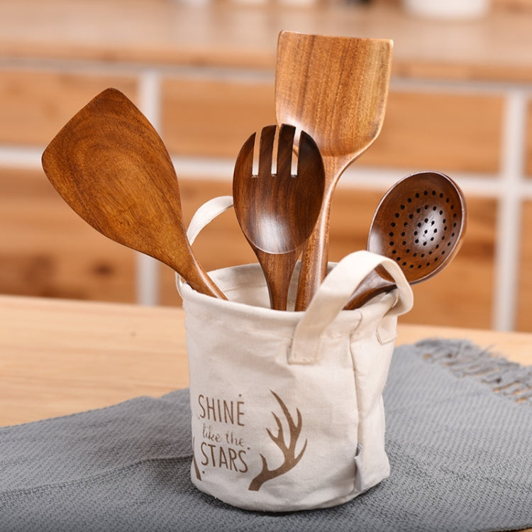 Non-Stick Pot Wood Shovel Teak Cooking Pot Shovel Tableware, Sweet Spoon, Saving Spoon, Bent Spoon, Mixing Spoon, Filter Spoon, Curved Shovel, Thickened Oblique Shovel, Curved Spatula, Small Spoon, Medium Spoon, Long Handle Filter Spoon